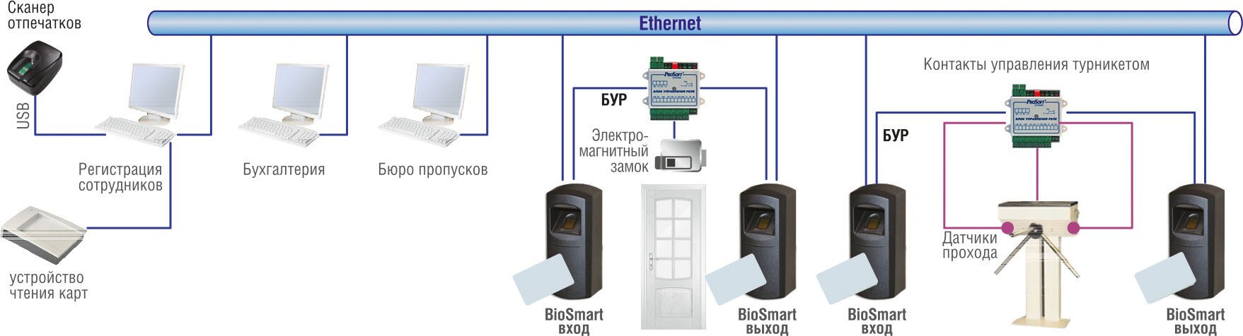 Биометрическая система контроля доступа СКУД BioSmart